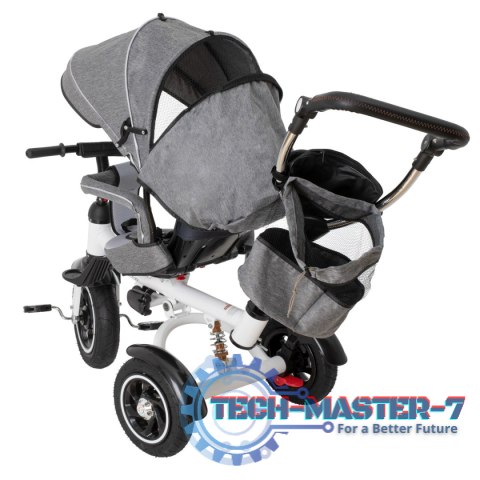 Rowerek Trójkołowy Trike Fix 3w1 z daszkiem obracany regulowany spacerówka prowadnik pasy V3 szary Rowerek Trójkołowy Trike Fix 3w1 z daszkiem obracany regulowany spacerówka prowadnik pasy V3 szary