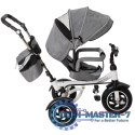 Rowerek Trójkołowy Trike Fix 3w1 z daszkiem obracany regulowany spacerówka prowadnik pasy V3 szary
