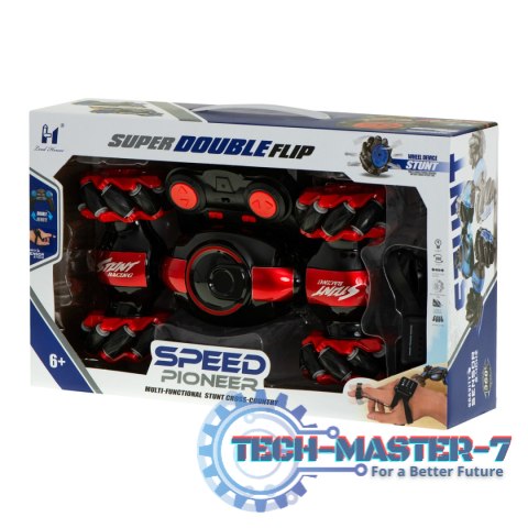 Samochód zdalnie sterowany na pilota RC Speed Pioneer Stunt Car 360 czerwony Samochód zdalnie sterowany na pilota RC Speed Pioneer Stunt Car 360 czerwony