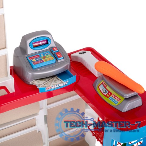 Supermarket sklep kasa fiskalna + wózek Supermarket sklep kasa fiskalna + wózek