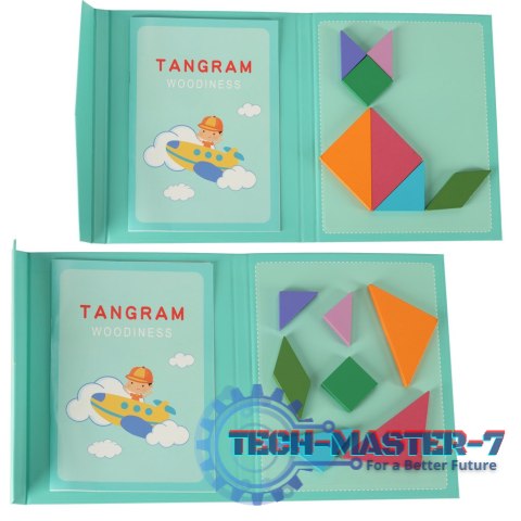 Tangram książeczka magnetyczna układanka montessori klocki gra logiczna 3D Tangram książeczka magnetyczna układanka montessori klocki gra logiczna 3D