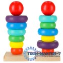 Wieża piramida piramidka drewniana do układania sorter kolorowy tęczowy 13cm
