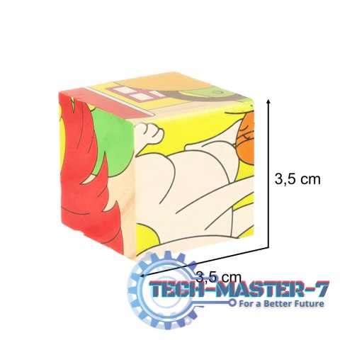 Klocki drewniane edukacyjne puzzle układanka kostki Farma 6w1 9el. Klocki drewniane edukacyjne puzzle układanka kostki Farma 6w1 9el.