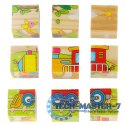 Klocki drewniane edukacyjne puzzle układanka kostki Pojazdy 6w1 9el.