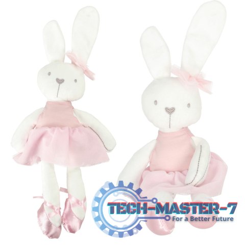 Maskotka pluszowa królik w różowej sukience 42cm