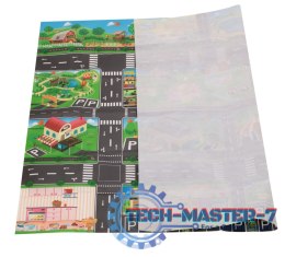Mata edukacyjna do zabawy miasto ulica + znaki drogowe wodoodporna kolorowa 130x100cm