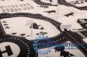 Mata do zabawy miasto ulica + znaki drogowe wodoodporna kremowa 130x100cm