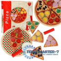 Pizza drewniany zestaw do zabawy na rzep akcesoria łopatka nóż talerz nauka krojenia 20cm