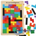 Puzzle drewniane układanka tetris klocki 40el.