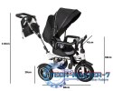Rowerek Trójkołowy Trike Fix 3w1 z daszkiem obracany regulowany spacerówka prowadnik pasy V3 czarny