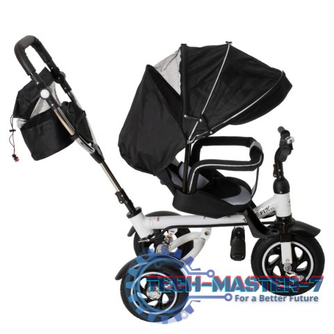 Rowerek Trójkołowy Trike Fix 3w1 z daszkiem obracany regulowany spacerówka prowadnik pasy V3 czarny Rowerek Trójkołowy Trike Fix 3w1 z daszkiem obracany regulowany spacerówka prowadnik pasy V3 czarny