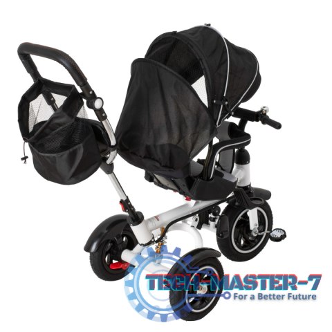 Rowerek Trójkołowy Trike Fix 3w1 z daszkiem obracany regulowany spacerówka prowadnik pasy V3 czarny Rowerek Trójkołowy Trike Fix 3w1 z daszkiem obracany regulowany spacerówka prowadnik pasy V3 czarny