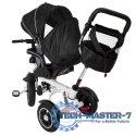 Rowerek Trójkołowy Trike Fix 3w1 z daszkiem obracany regulowany spacerówka prowadnik pasy V3 czarny