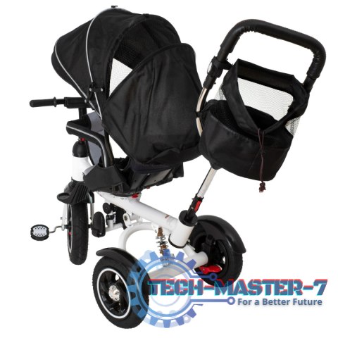 Rowerek Trójkołowy Trike Fix 3w1 z daszkiem obracany regulowany spacerówka prowadnik pasy V3 czarny Rowerek Trójkołowy Trike Fix 3w1 z daszkiem obracany regulowany spacerówka prowadnik pasy V3 czarny