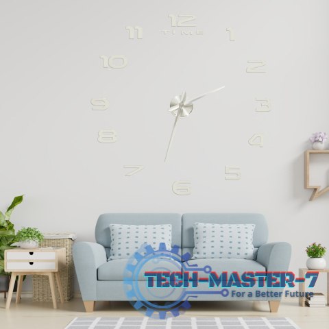 Zegar ścienny naklejany na ścianę 3D lustrzany DIY duży nowoczesny 80-120cm XL Zegar ścienny naklejany na ścianę 3D lustrzany DIY duży nowoczesny 80-120cm XL