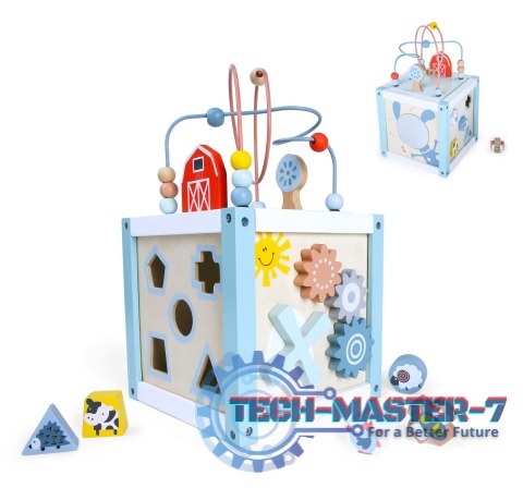 Drewniana kostka edukacyjna sorter +klocki ECOTOYS ECOTOYS Drewniana kostka edukacyjna sorter +klocki ECOTOYS ECOTOYS