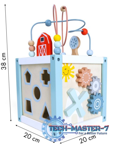 Drewniana kostka edukacyjna sorter +klocki ECOTOYS ECOTOYS Drewniana kostka edukacyjna sorter +klocki ECOTOYS ECOTOYS