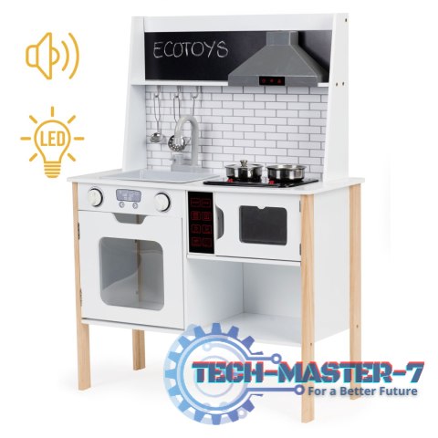 Drewniana kuchnia dla dzieci + dźwięki światełka ECOTOYS ECOTOYS