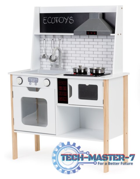 Drewniana kuchnia dla dzieci + dźwięki światełka ECOTOYS ECOTOYS Drewniana kuchnia dla dzieci + dźwięki światełka ECOTOYS ECOTOYS