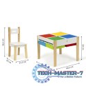 Drewniane meble dla dzieci zestaw stół + 2 krzesła ECOTOYS ECOTOYS