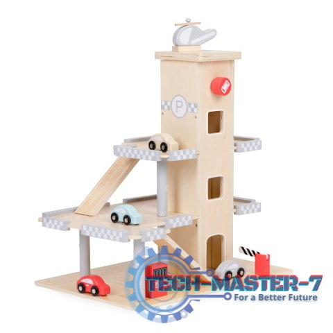 Duży drewniany tor garaż parking z windą + autka ECOTOYS ECOTOYS Duży drewniany tor garaż parking z windą + autka ECOTOYS ECOTOYS