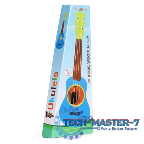 Gitara ukulele dla dzieci drewniana 4 struny nylonowe ECOTOYS ECOTOYS Gitara ukulele dla dzieci drewniana 4 struny nylonowe ECOTOYS ECOTOYS