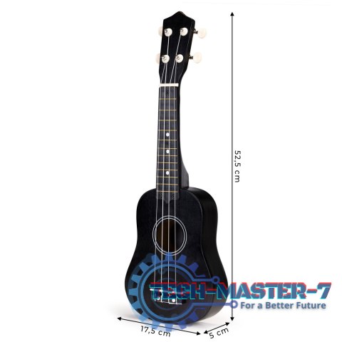 Gitara ukulele dla dzieci drewniana 4 struny nylonowe ECOTOYS ECOTOYS Gitara ukulele dla dzieci drewniana 4 struny nylonowe ECOTOYS ECOTOYS