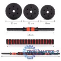 Hantle regulowane 2 x 10kg sztanga zestaw 20kg gryf ModernHome