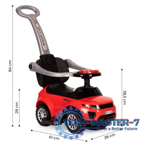 Jeździk chodzik pchacz 3w1 autko super car czerwony MULTISTORE Jeździk chodzik pchacz 3w1 autko super car czerwony MULTISTORE