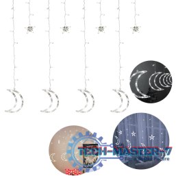 Lampki księżyce gwiazdki świąteczne światełka kurtyna 96LED MULTISTORE