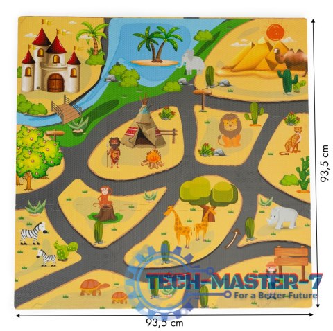 Mata piankowa dla dzieci puzzle safari 9el 93x93cm ECOTOYS ECOTOYS Mata piankowa dla dzieci puzzle safari 9el 93x93cm ECOTOYS ECOTOYS
