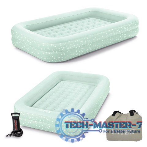 Materac dmuchany z bandami głębokie łóżko dla dziecka + pompka INTEX 66810 INTEX Materac dmuchany z bandami głębokie łóżko dla dziecka + pompka INTEX 66810 INTEX