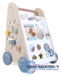 Pchacz chodzik drewniany edukacyjny z ruchomymi elementami ECOTOYS MULTISTORE