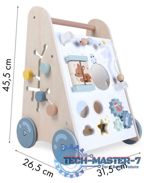 Pchacz chodzik drewniany edukacyjny z ruchomymi elementami ECOTOYS MULTISTORE Pchacz chodzik drewniany edukacyjny z ruchomymi elementami ECOTOYS MULTISTORE