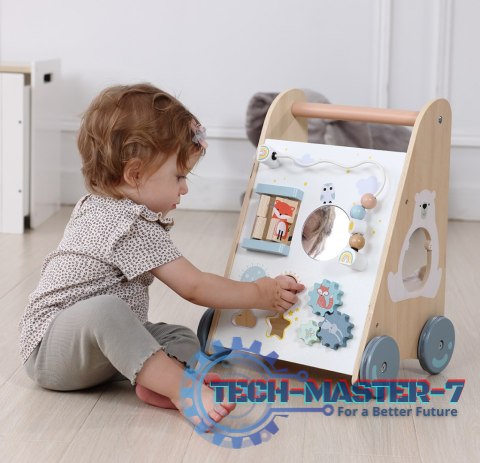 Pchacz chodzik drewniany edukacyjny z ruchomymi elementami ECOTOYS MULTISTORE Pchacz chodzik drewniany edukacyjny z ruchomymi elementami ECOTOYS MULTISTORE