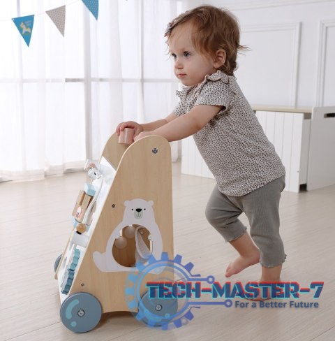 Pchacz chodzik drewniany edukacyjny z ruchomymi elementami ECOTOYS MULTISTORE Pchacz chodzik drewniany edukacyjny z ruchomymi elementami ECOTOYS MULTISTORE