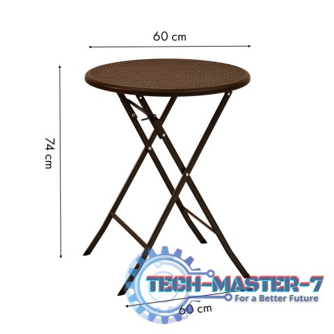 Stolik kawowy składany stół ogrodowy ratan 60cm ModernHome Stolik kawowy składany stół ogrodowy ratan 60cm ModernHome