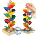 Drzewko edukacyjne klocki drewniane tor kulkowy Kulodrom Montessori