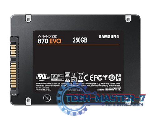 Dysk SSD SAMSUNG MZ-77E250B/EU 870 Evo (2.5″ /250 GB /SATA III (6 Gb/s) /560MB/s /530MB/s) Dysk SSD SAMSUNG MZ-77E250B/EU 870 Evo (2.5″ /250 GB /SATA III (6 Gb/s) /560MB/s /530MB/s)