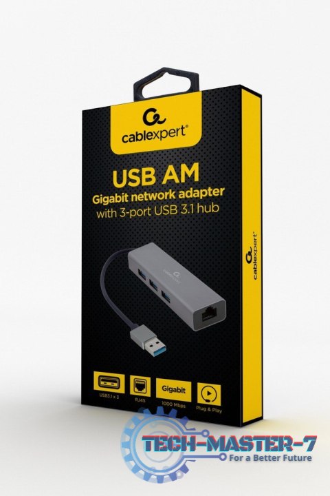 Hub USB GEMBIRD A-AMU3-LAN-01 Hub USB GEMBIRD A-AMU3-LAN-01