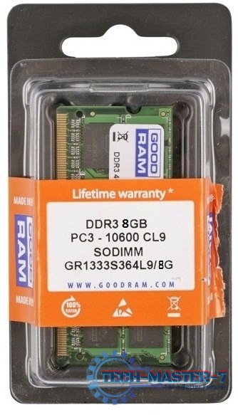 Pamięć GOODRAM (SODIMM/DDR3/8 GB/1333MHz/9 CLCL/SINGLE)