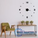 Zegar ścienny do salonu kuchni DIY naklejany nowoczesny 3D czarny 4 duże cyfry