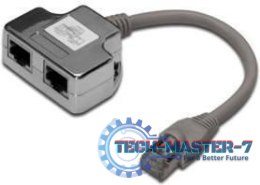 Adapter RJ45 na kablu / 2x gniazdo RJ45 ekran
