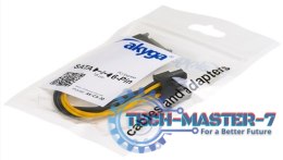 Kabel zasilający AKYGA SATA (wtyk) - PCI-E 6-pin (gniazdo) 0.15m. AK-CA-30