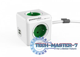 Listwa zasilająca ALLOCACOC PowerCube Extended 2402GN Extended USB 1,5M GREEN 2402 G