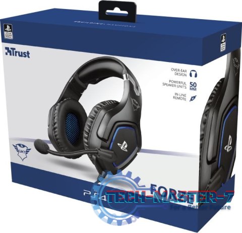 Słuchawki z mikrofonem TRUST GXT 488 Forze PS4 Czarno-niebieski Słuchawki z mikrofonem TRUST GXT 488 Forze PS4 Czarno-niebieski