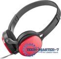 Słuchawki nauszne z mikrofonem UGO USL-1222 (1.5m /3.5 mm minijack wtyk/Czarno-czerwony)