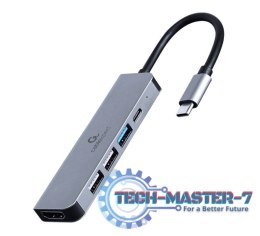 Adapter GEMBIRD A-CM-COMBO5-03 USB-C - 3x USB-A + HDMI