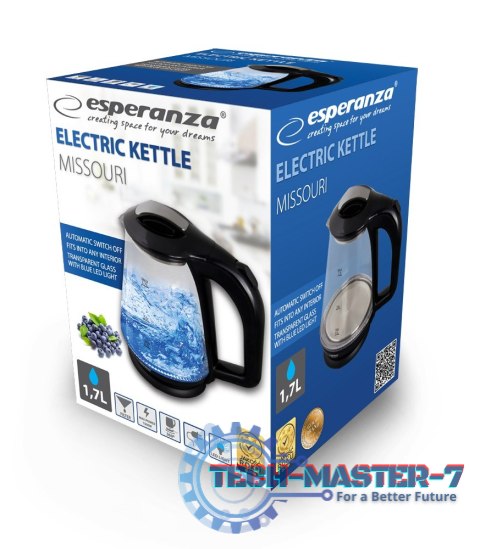 Czajnik ESPERANZA EKK024K (1.7L /1500W /Czarno-przezroczysty ) Czajnik ESPERANZA EKK024K (1.7L /1500W /Czarno-przezroczysty )