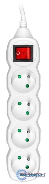Listwa zasilająca TRACER Power Cord 3 m (4 gniazda Biały) TRALIS44616 Listwa zasilająca TRACER Power Cord 3 m (4 gniazda Biały) TRALIS44616